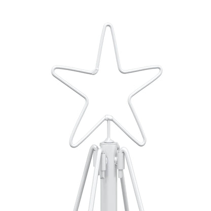 Albero a Cono di Natale KUOPIO 180 cm Acciaio Bianco