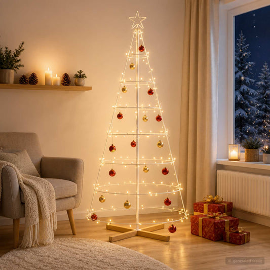 Albero di Natale in metallo con supporto KUOPIO 180 cm Acciaio