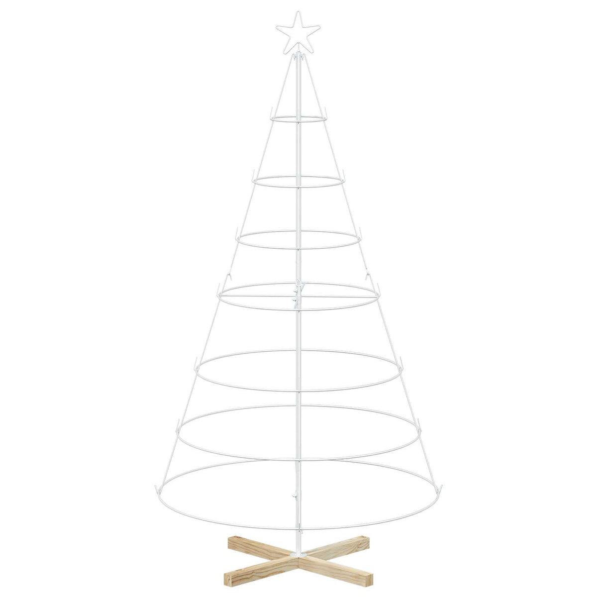 Albero a Cono di Natale KUOPIO 180 cm Acciaio Bianco