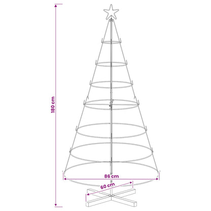 Albero a Cono di Natale KUOPIO 180 cm Acciaio Bianco