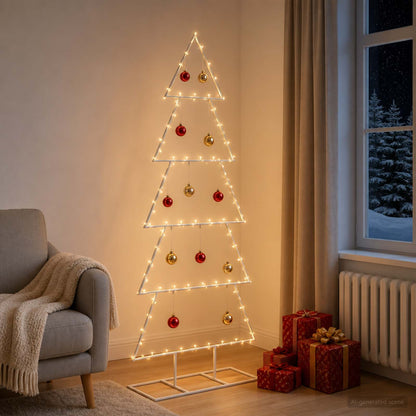 Albero di Natale in metallo con supporto KUOPIO 150 cm Acciaio