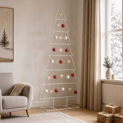 Albero di Natale in metallo con supporto KUOPIO 210 cm Acciaio
