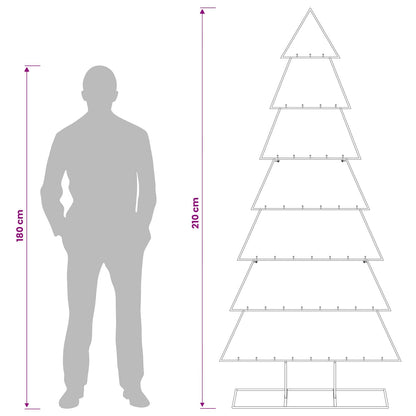 Albero di Natale in metallo con supporto KUOPIO 210 cm Acciaio