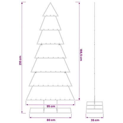 Albero di Natale in metallo con supporto KUOPIO 210 cm Acciaio