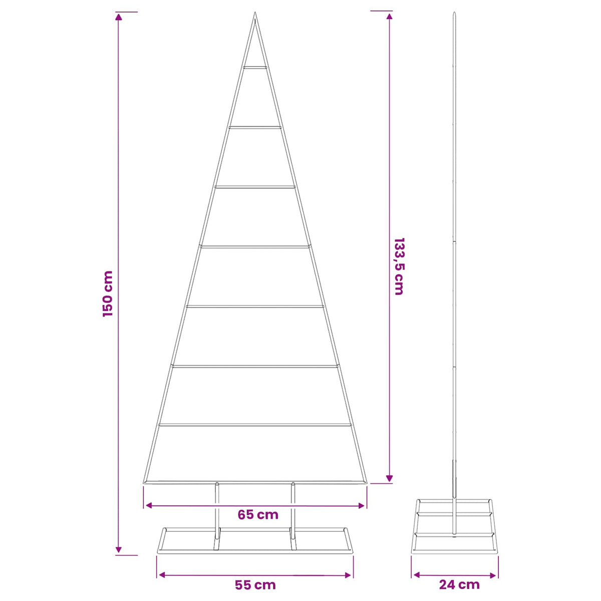 Albero di Natale in metallo KUOPIO 150 cm | homemem39