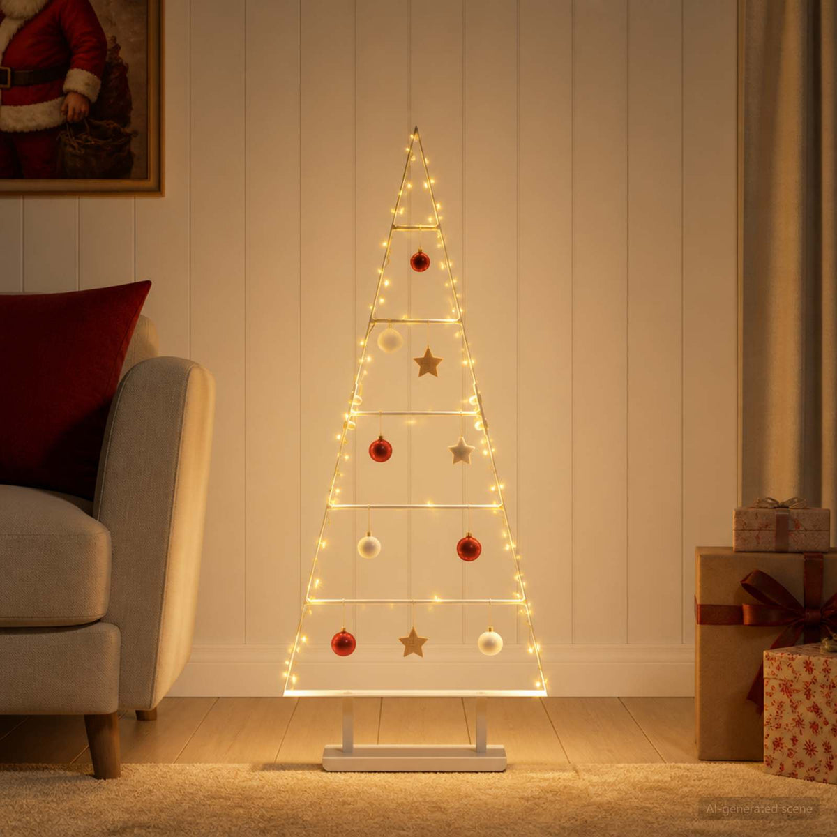 Albero di Natale in metallo KUOPIO 90 cm Acciaio Bianco | homemem39