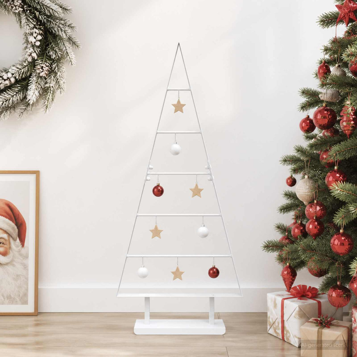 Albero di Natale in metallo KUOPIO 90 cm Acciaio Bianco | homemem39