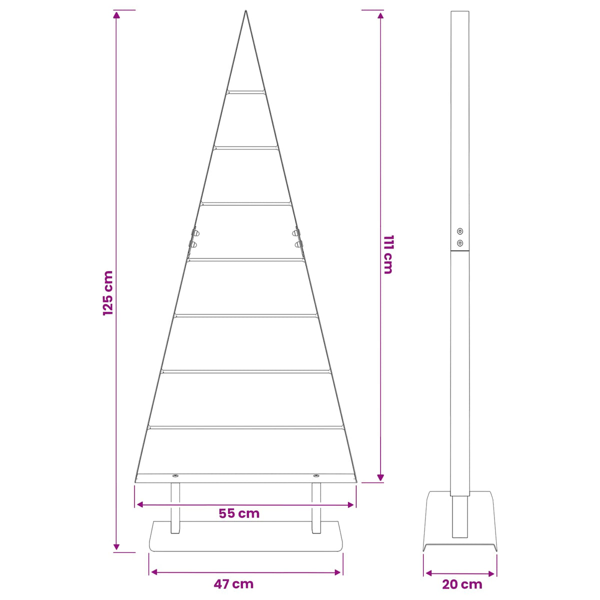Albero di Natale in metallo KUOPIO 125 cm Acciaio Bianco | homemem39