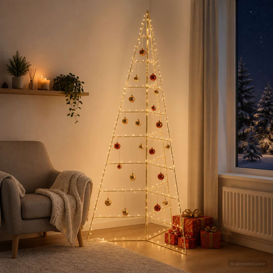 Albero di Natale in metallo con supporto pieghevole KUOPIO