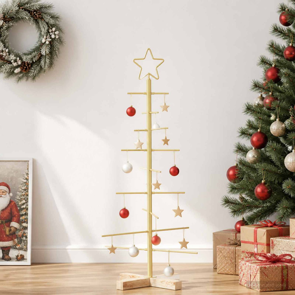 Albero di Natale in metallo con supporto KUOPIO 90 cm Acciaio