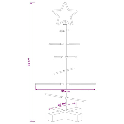 Albero di Natale in metallo con supporto KUOPIO 60 cm Acciaio