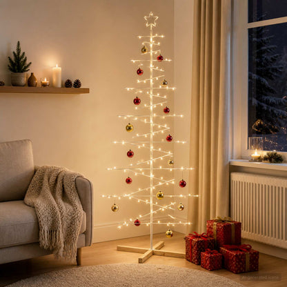 Albero di Natale in metallo con supporto KUOPIO 210 cm Acciaio | homemem39