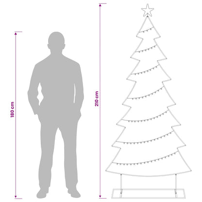 Albero di Natale in metallo con supporto KUOPIO 210 cm Acciaio | homemem39