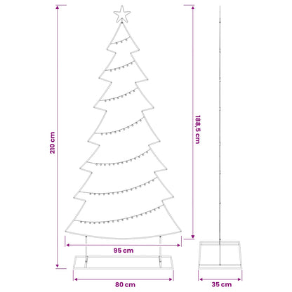 Albero di Natale in metallo con supporto KUOPIO 210 cm Acciaio | homemem39