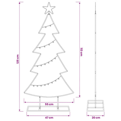 Albero di Natale in metallo con supporto KUOPIO 125 cm Acciaio | homemem39