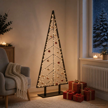 Albero di Natale in metallo con supporto KUOPIO 150 cm Acciaio | homemem39