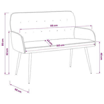 Divano a 2 posti con gambe in metallo 2 posto Grigio Scuro | homemem39