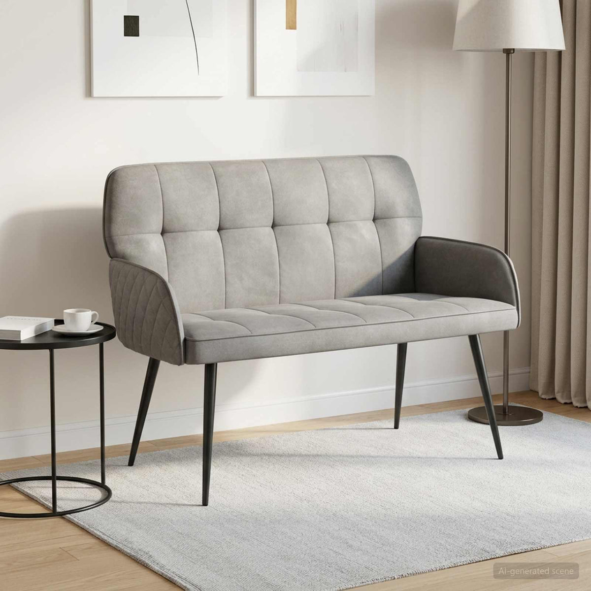 Divano a 2 posti con gambe in metallo 2 posto Grigio Chiaro | homemem39