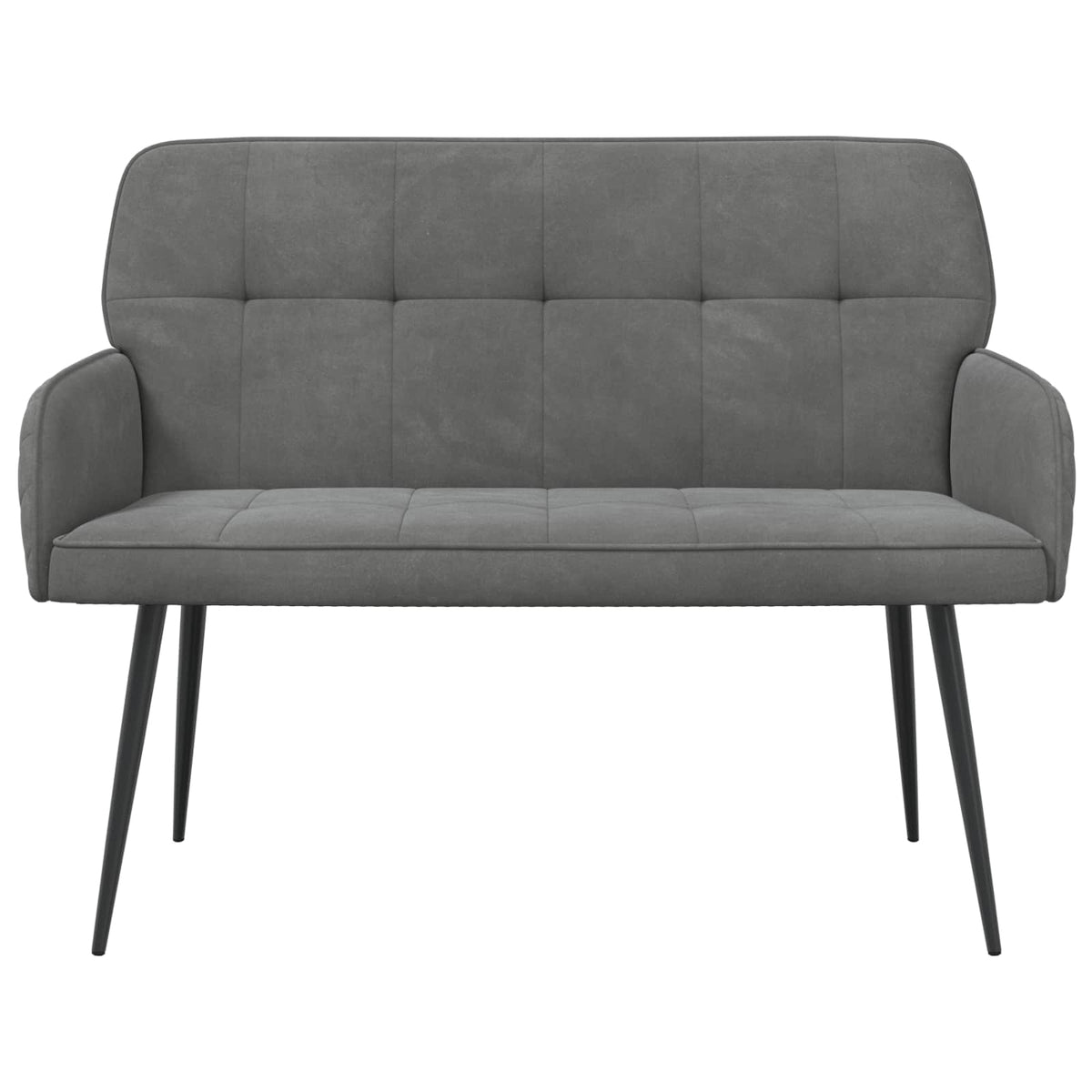 Divano a 2 posti con gambe in metallo 2 posto Grigio Scuro | homemem39