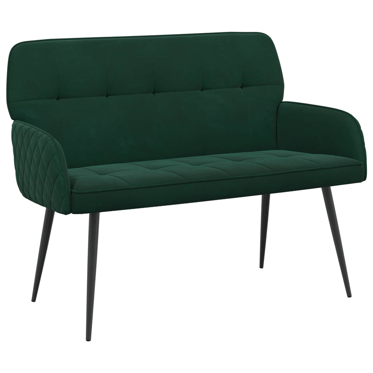 Divano a 2 posti con gambe in metallo 2 posto Verde Scuro | homemem39