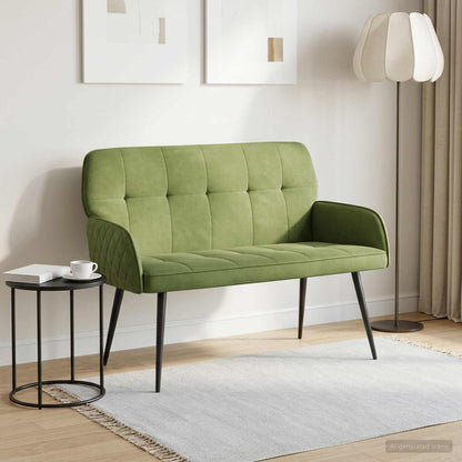 Divano a 2 posti con gambe in metallo 2 posto Verde chiaro | homemem39