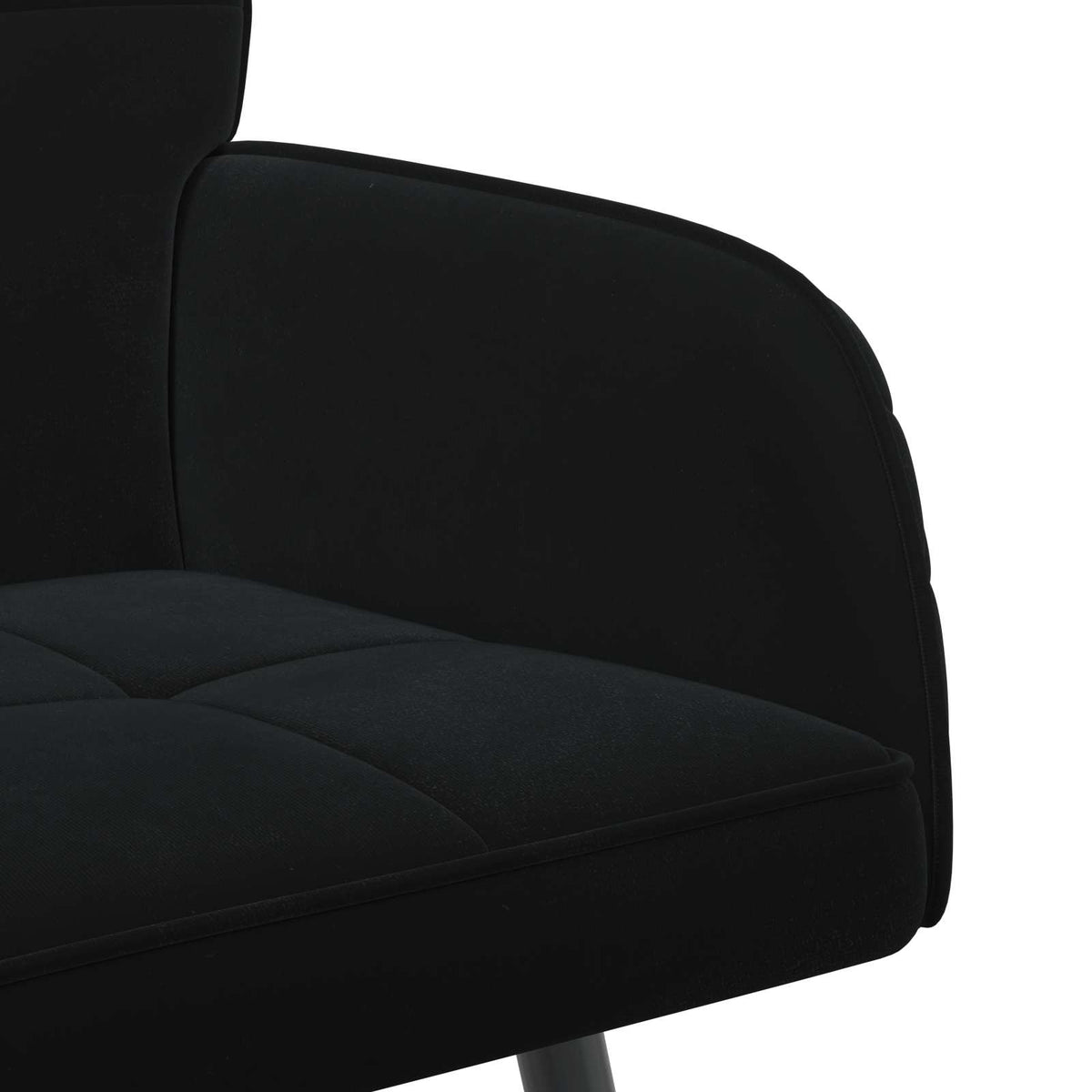 Divano a 2 posti con gambe in metallo 2 posto Nero Velluto | homemem39
