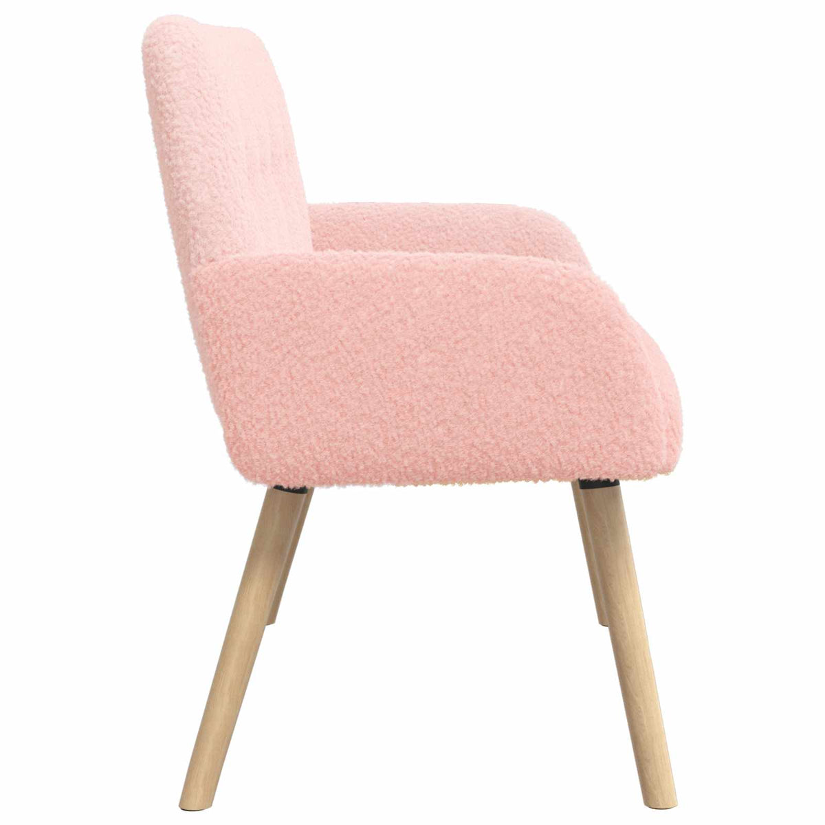 Divano a 2 Posti con Gambe in Legno Massello Rosa Bouclé | homemem39