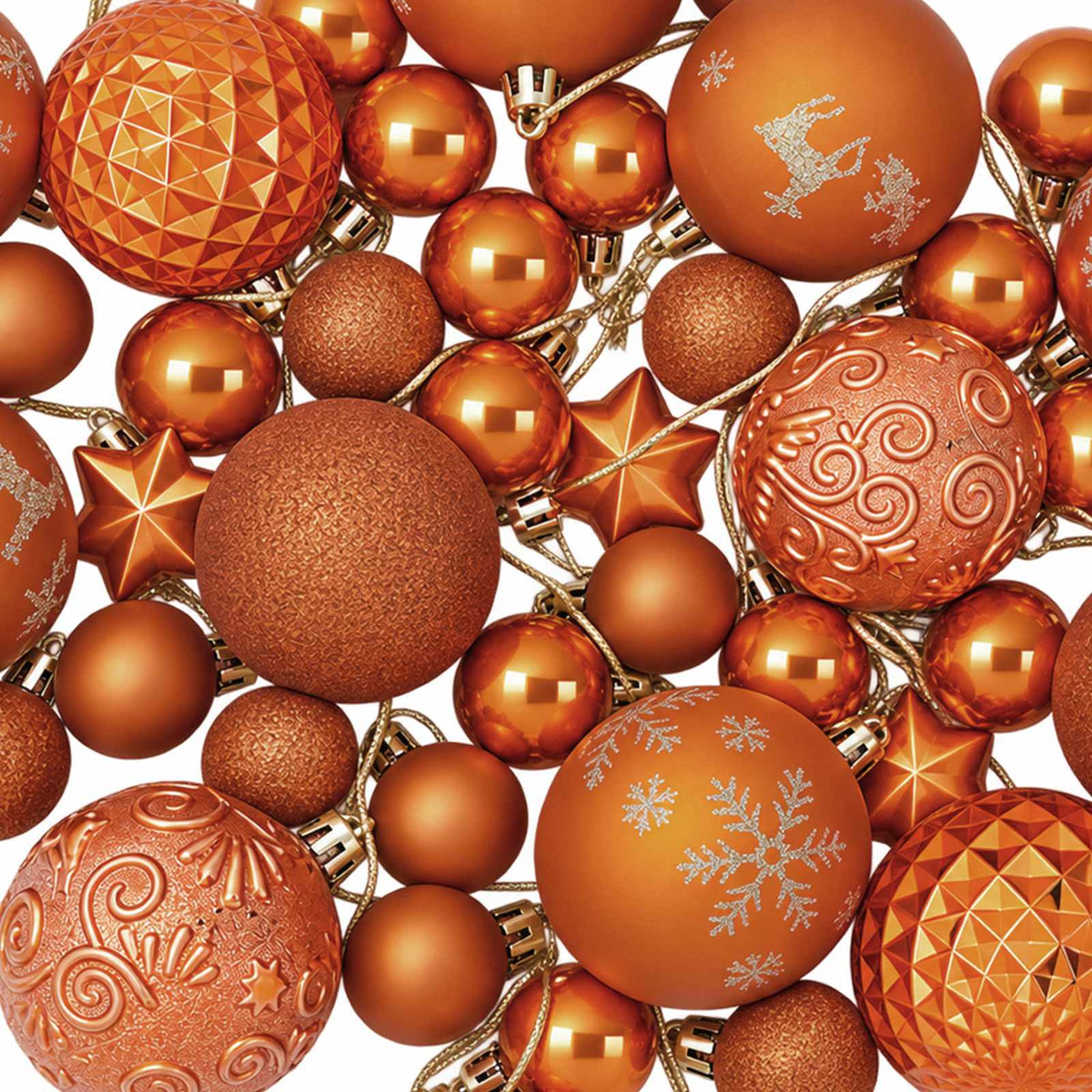 Set di Palline di Natale 88 pz Bronzo Ø 6 cm Plastica