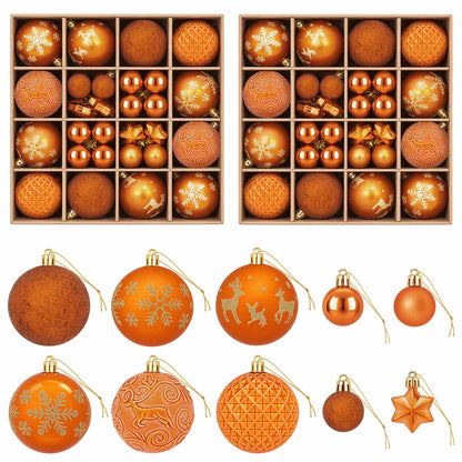 Set di Palline di Natale 88 pz Bronzo Ø 6 cm Plastica