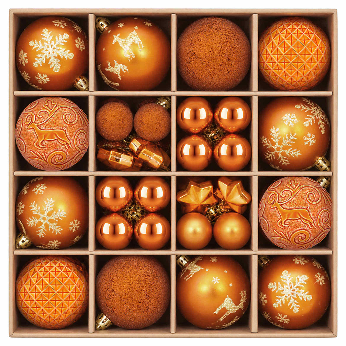 Set di Palline di Natale 88 pz Bronzo Ø 6 cm Plastica