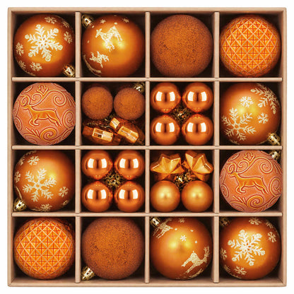Set di Palline di Natale 88 pz Bronzo Ø 6 cm Plastica