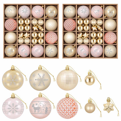 Set di Palline di Natale 88 pz oro rosa e oro Ø 6 cm Plastica