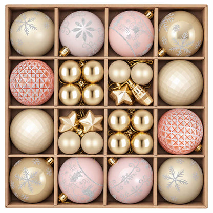 Set di Palline di Natale 88 pz oro rosa e oro Ø 6 cm Plastica