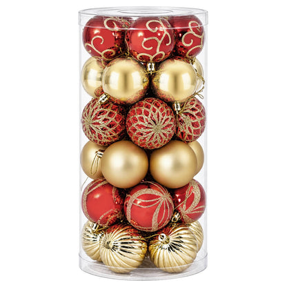 Set di Palline di Natale 30 pz Oro e Rosso Ø 6 cm Plastica | homemem39