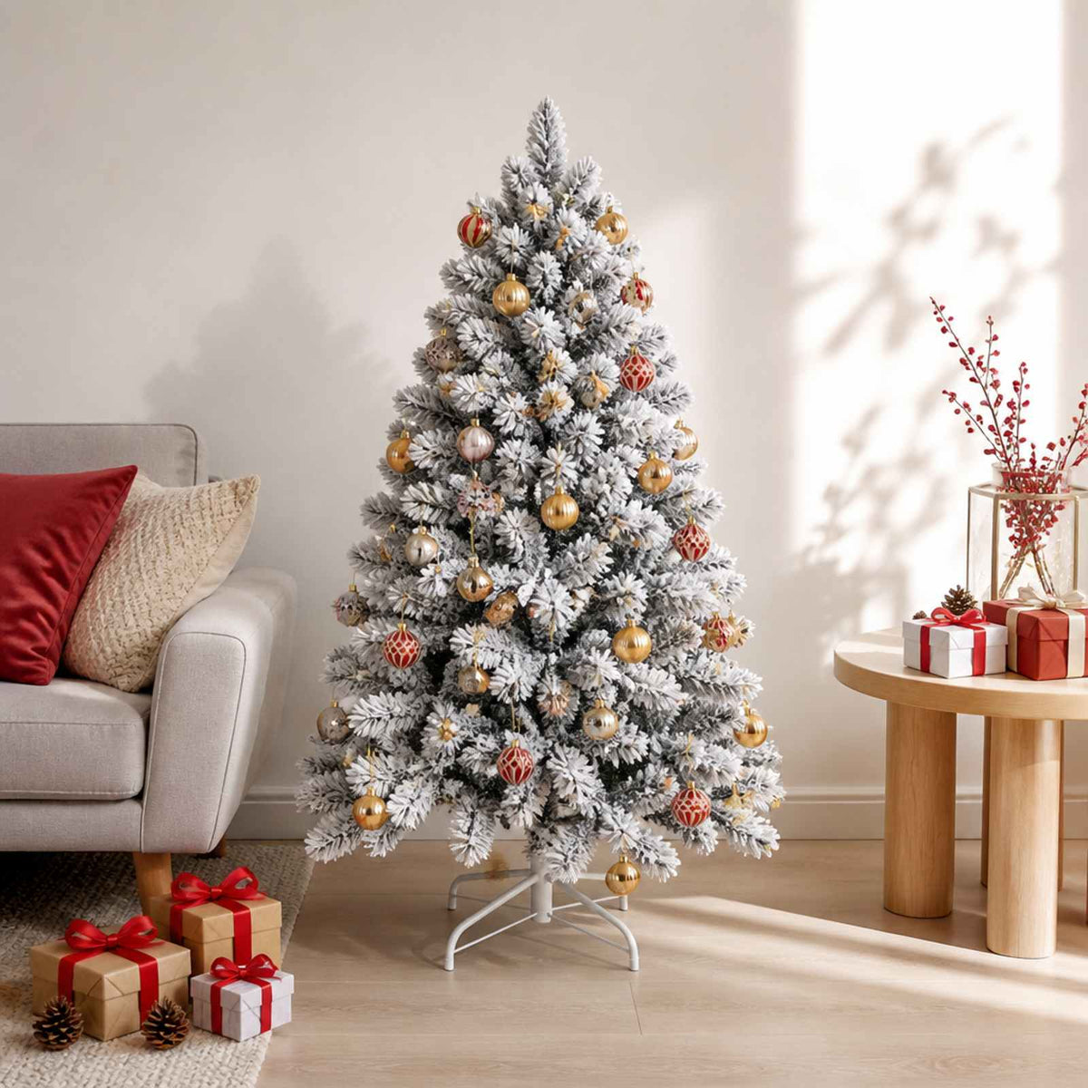 Set di Palline di Natale 30 pz Oro e Rosso Ø 6 cm Plastica