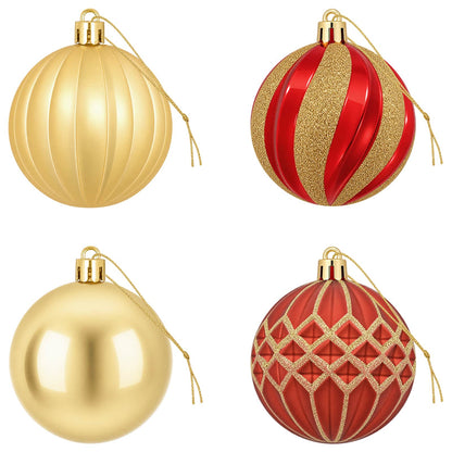 Set di Palline di Natale 30 pz Oro e Rosso Ø 6 cm Plastica