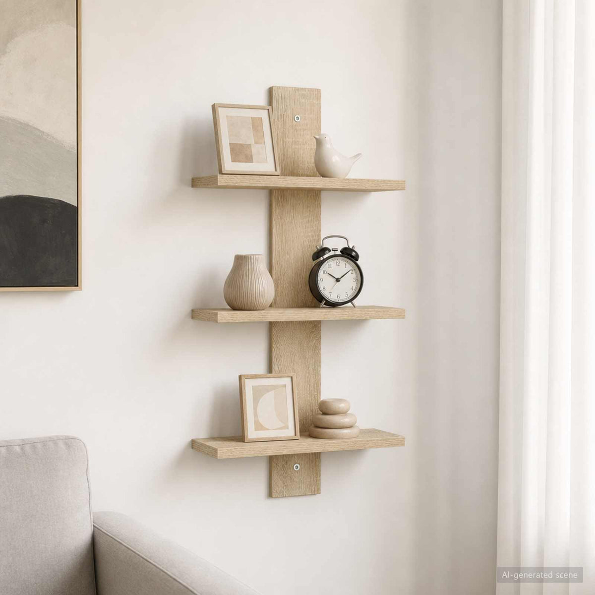 Scaffale da parete Rovere Sonoma 30 x 13.5 x 64.5 cm