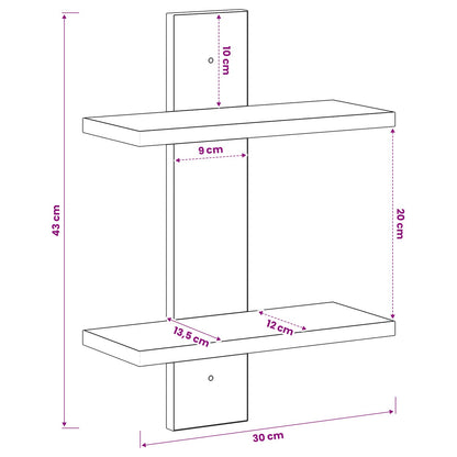 Scaffale da parete Bianco 30 x 13.5 x 43 cm | homemem39