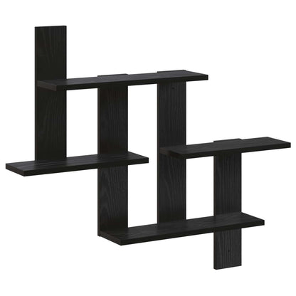 Scaffale da parete Rovere Nero 85 x 13,5 x 73,5 cm