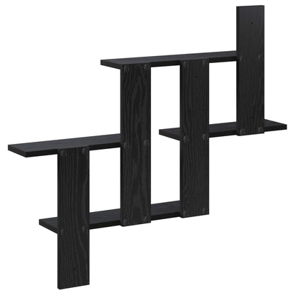 Scaffale da parete Rovere Nero 85 x 13,5 x 73,5 cm
