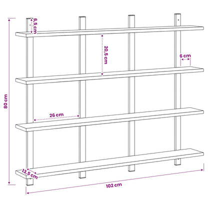 Scaffale da parete Rovere Sonoma 102 x 13.5 x 80 cm | homemem39