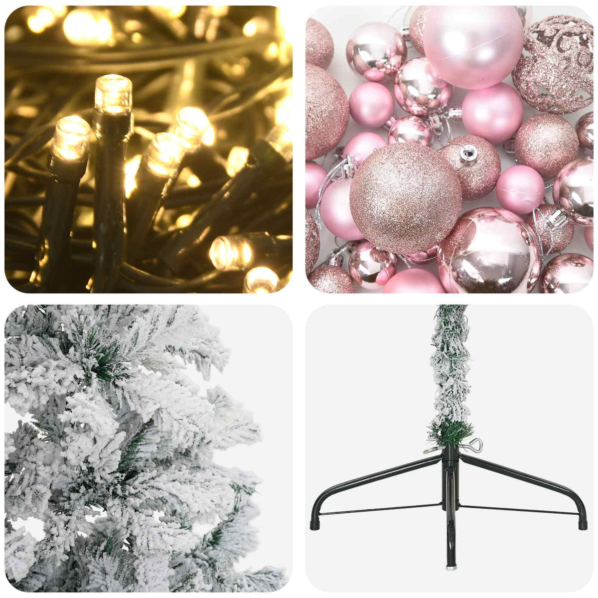 Albero di Natale artificiale con palline 210 cm 300 LED | homemem39