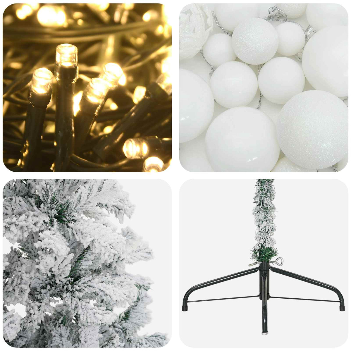 Albero di Natale artificiale con palline 120 cm 150 LED | homemem39