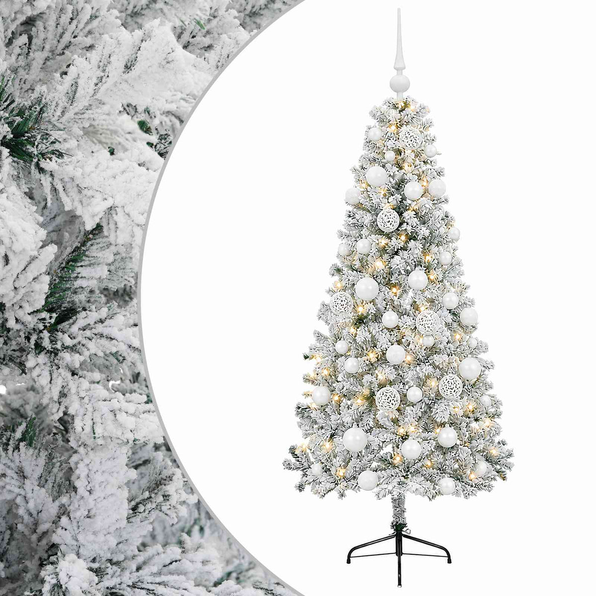 Albero di Natale artificiale con palline 120 cm 150 LED | homemem39