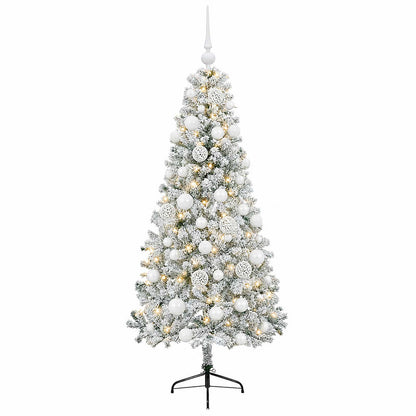 Albero di Natale artificiale con palline 120 cm 150 LED