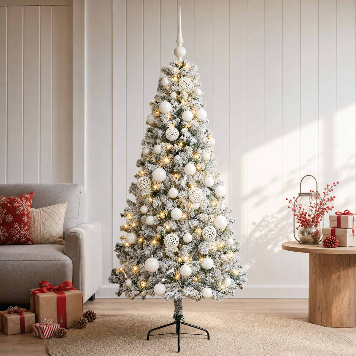 Albero di Natale artificiale con palline 120 cm 150 LED | homemem39