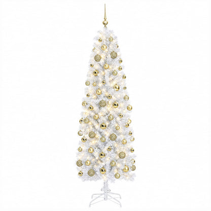 Albero di Natale Artificiale Slim con Palline 180 cm 300 LED | homemem39