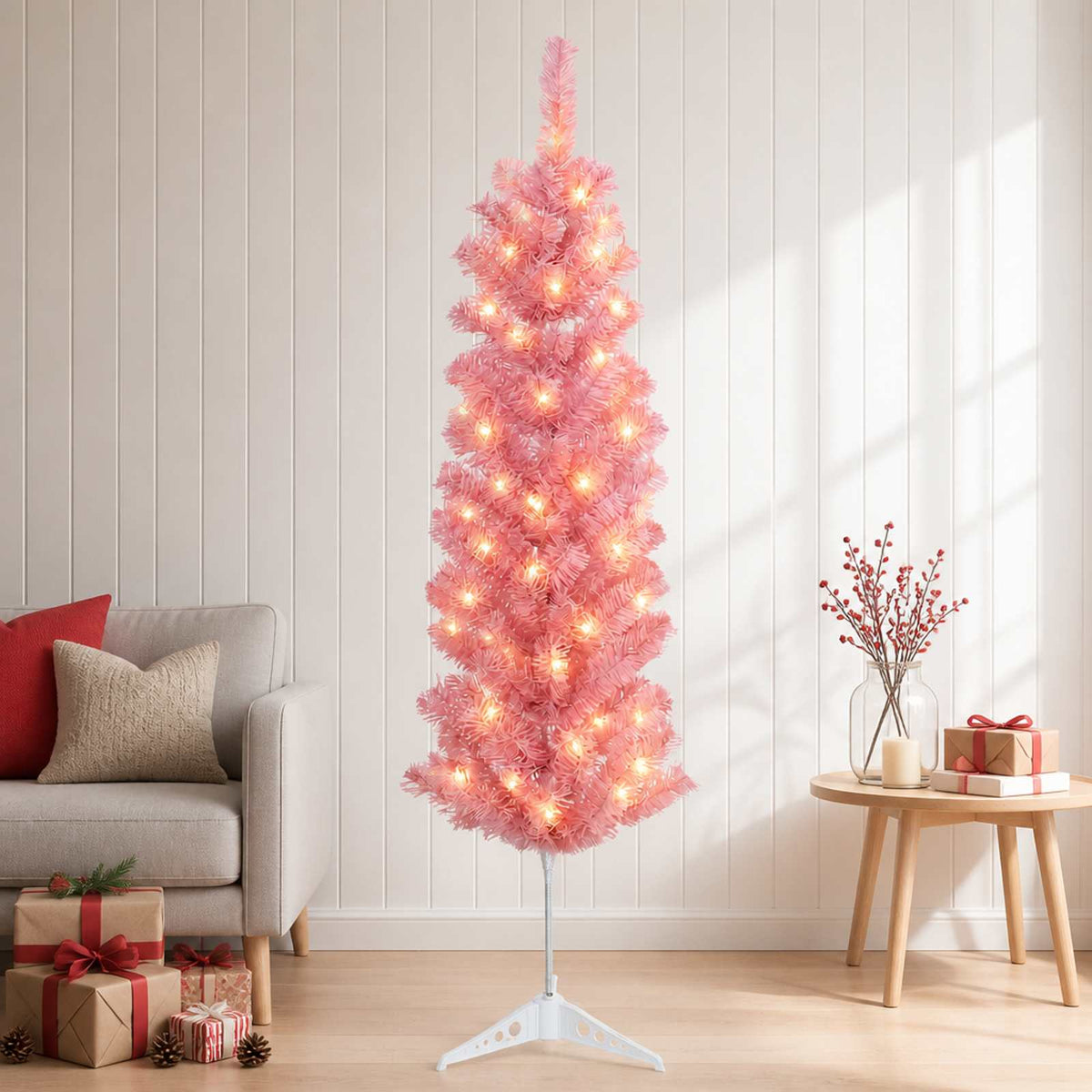 Albero di Natale Artificiale Sottile 150 cm 150 LED | homemem39