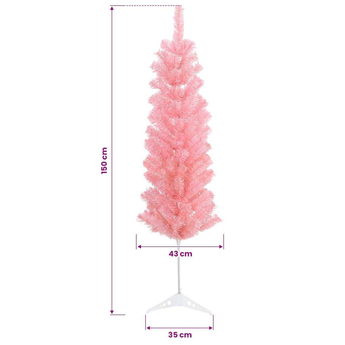 Albero di Natale Artificiale Sottile 150 cm 150 LED | homemem39