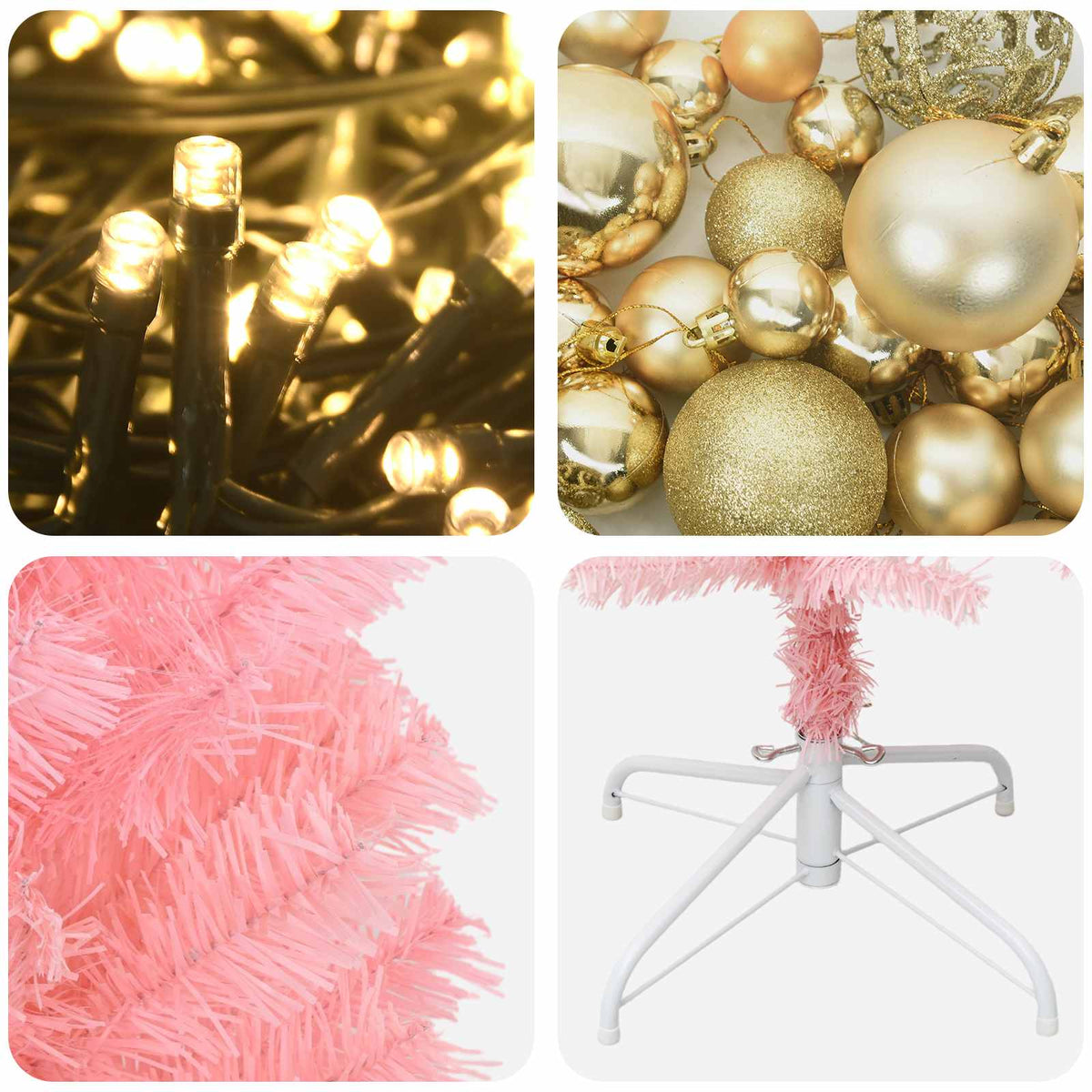 Albero di Natale Artificiale Slim con Palline 240 cm 300 LED